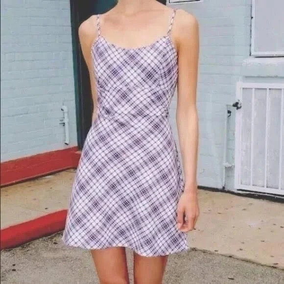 Brandy Melville Colleen Purple Plaid Dress